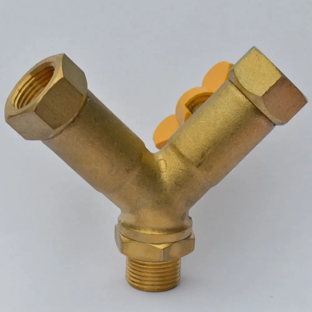 3/8 "BSP ذكر إلى أنثى Y شكل 3 منافذ صمام كروي نحاسي الفاصل الغاز الوقود LNG التبديل حديقة المنزل #4
