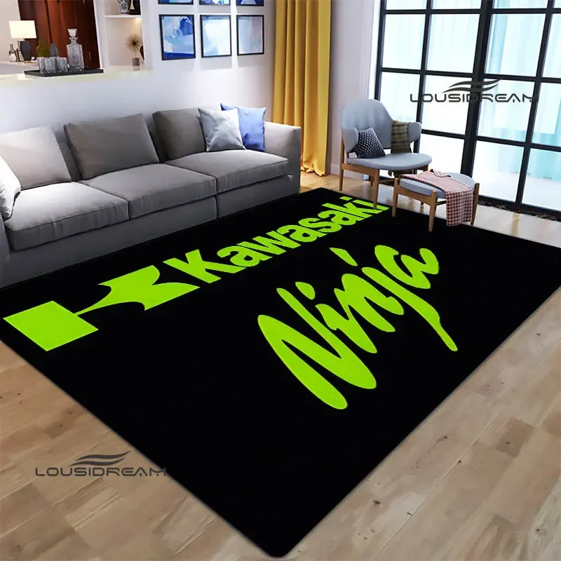 3D Retro K-kawasakis logo printed carpet Living room bedroom non -slip carpets Yoga mat Outdoor carpet kawaii rug birthday gift