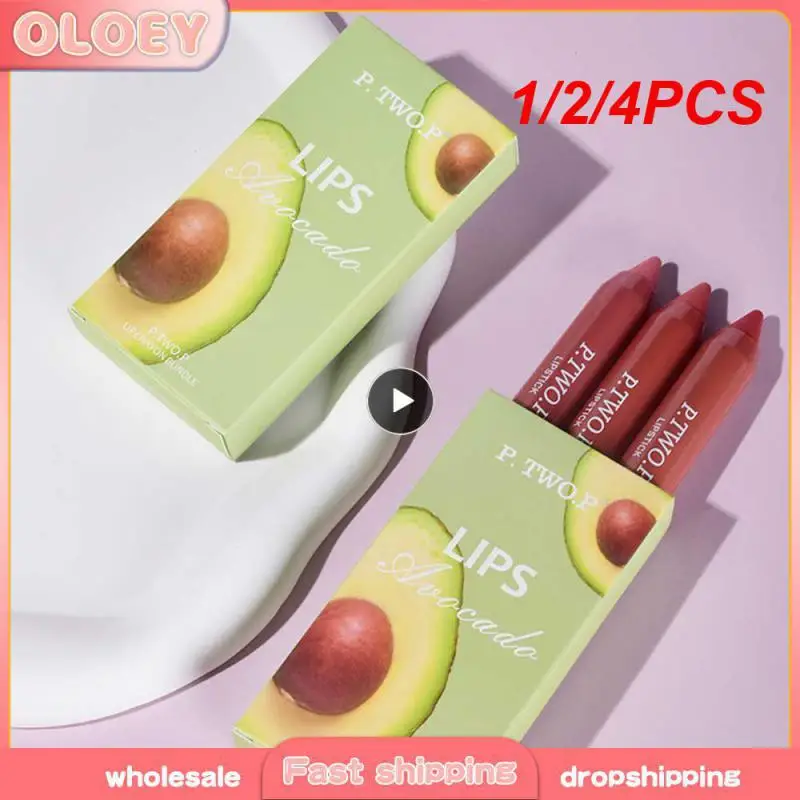 Impermeável Matte Batom, Veludo Lip Liner, Lip Pen, Lip Balm, Gancho Linha, Novo, 1, 2, 4Pcs