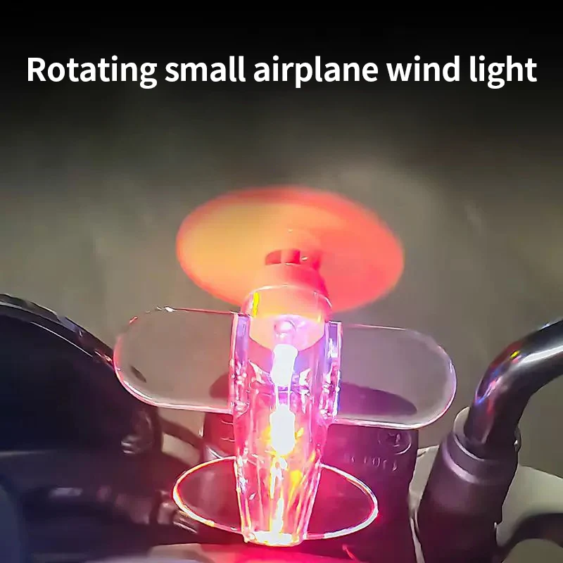 Wind powered luminous small aircraft, wind powered LED bright lights, car decorations, electric bikes, motorcycles