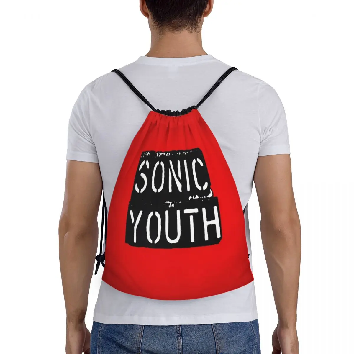 Sonic Youth Rock Band Punk Backpacks Casual Drawstring Bags Shoes Bag Book Bags for Travel Students