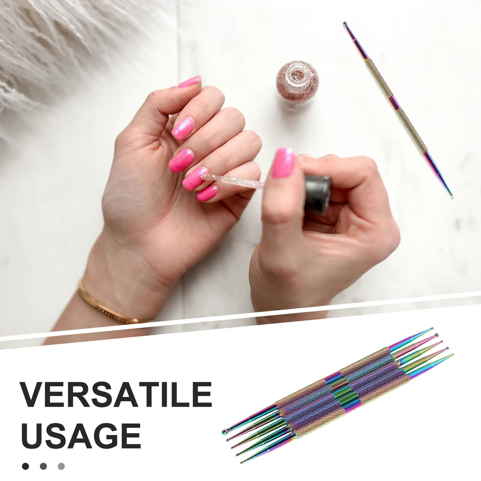 5 Stuks Double End Nail Puntjes Tool Set Diy Nail Art Pennen Voor Embossing Schilderen Nagels Ontwerp Gereedschap Nagels Ontwerp gereedschap