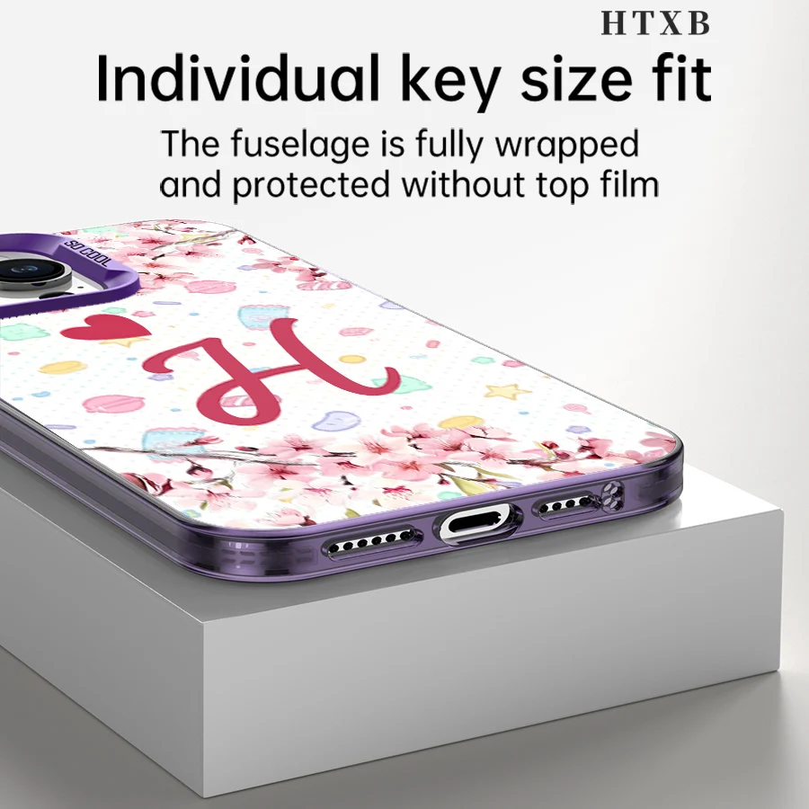 هاتف Cherry Blossom Letter H لهاتف iPhone 17 إلى 11 Pro Max Plus #5