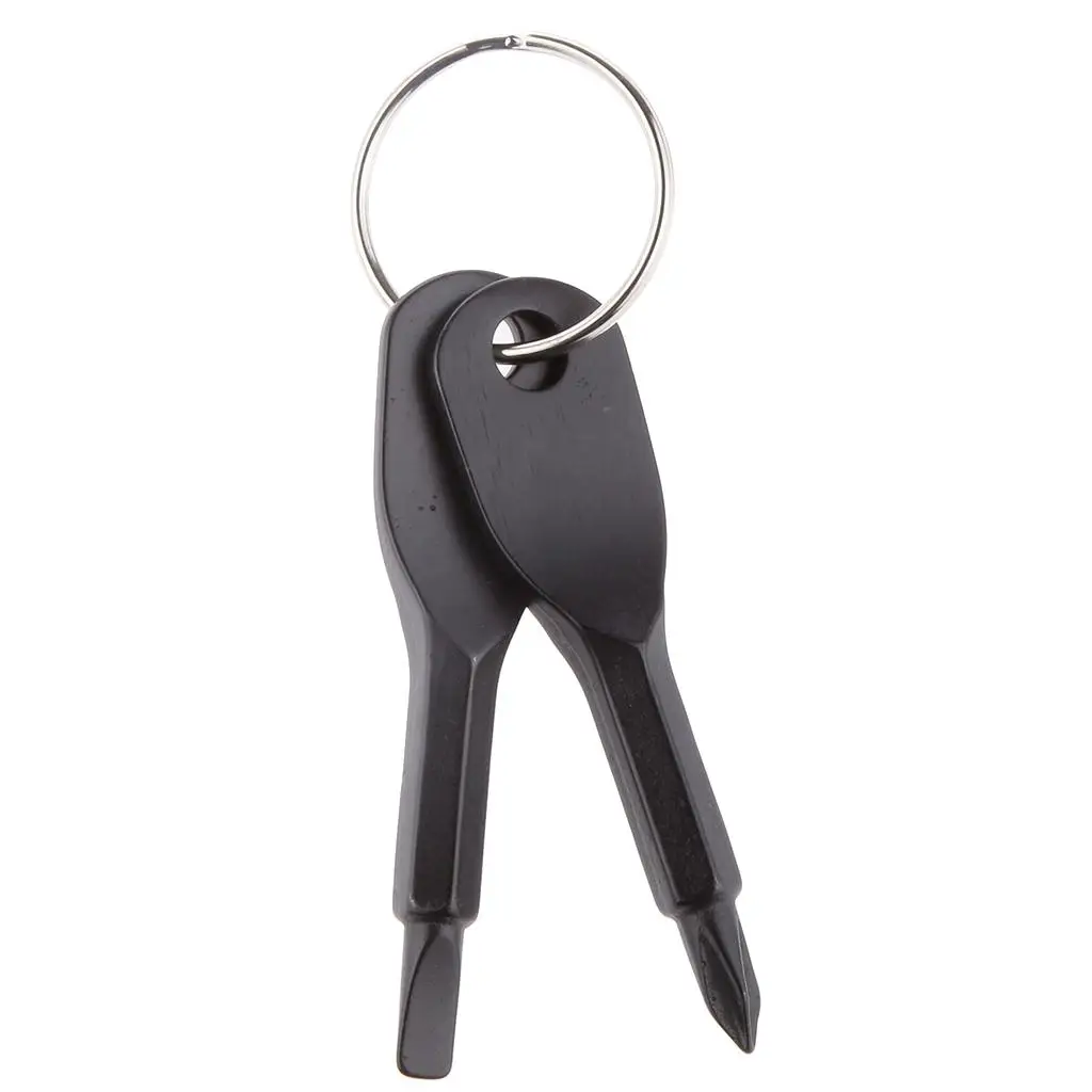 أداة رياضية خارجية مفك براغي سلسلة مفاتيح ملحقات طوارئ منزلية باللون الأسود