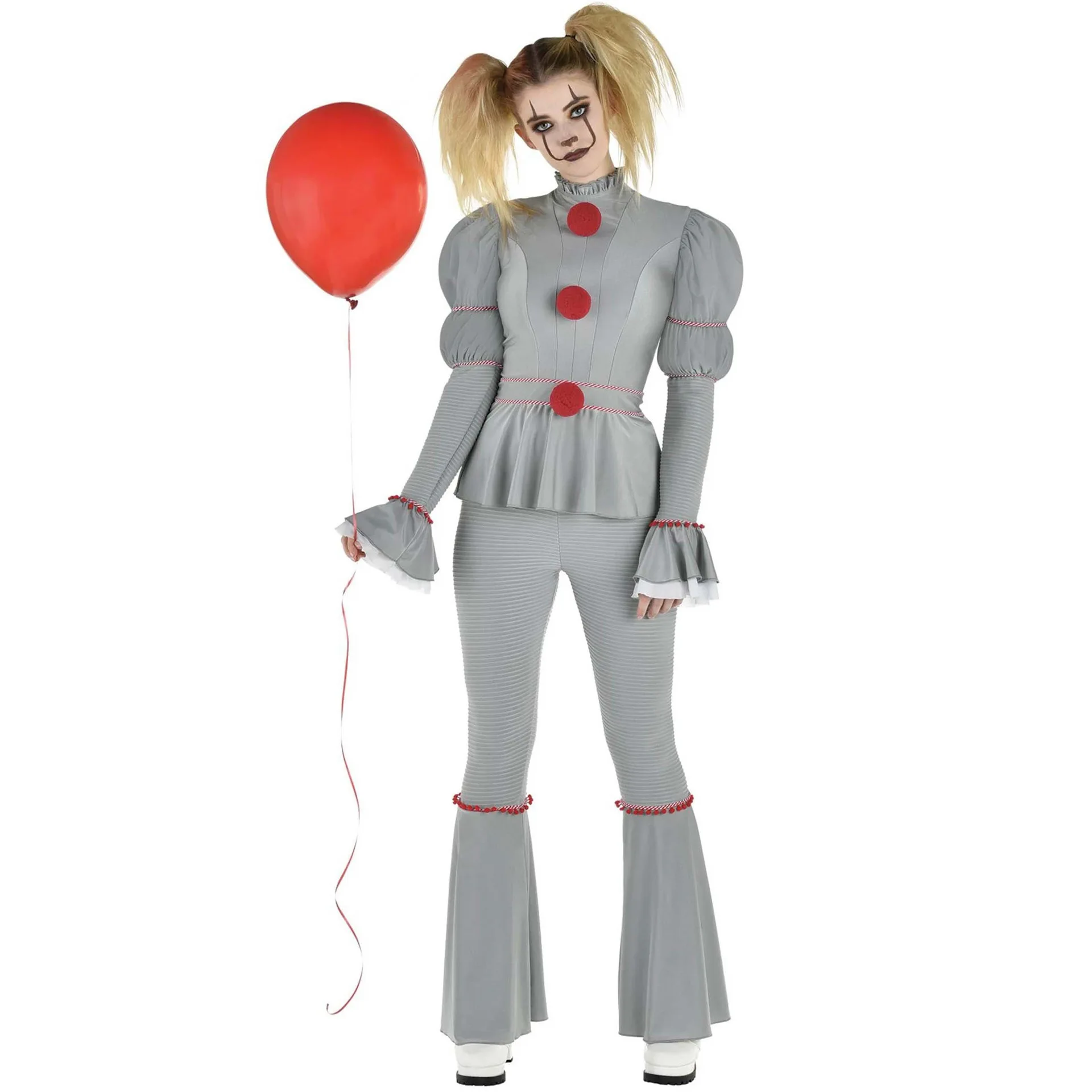 

Women Pennywise Colwn Cosplay Halloween Costume Gray Set for Female Party Carnival or Performance Stage Wear