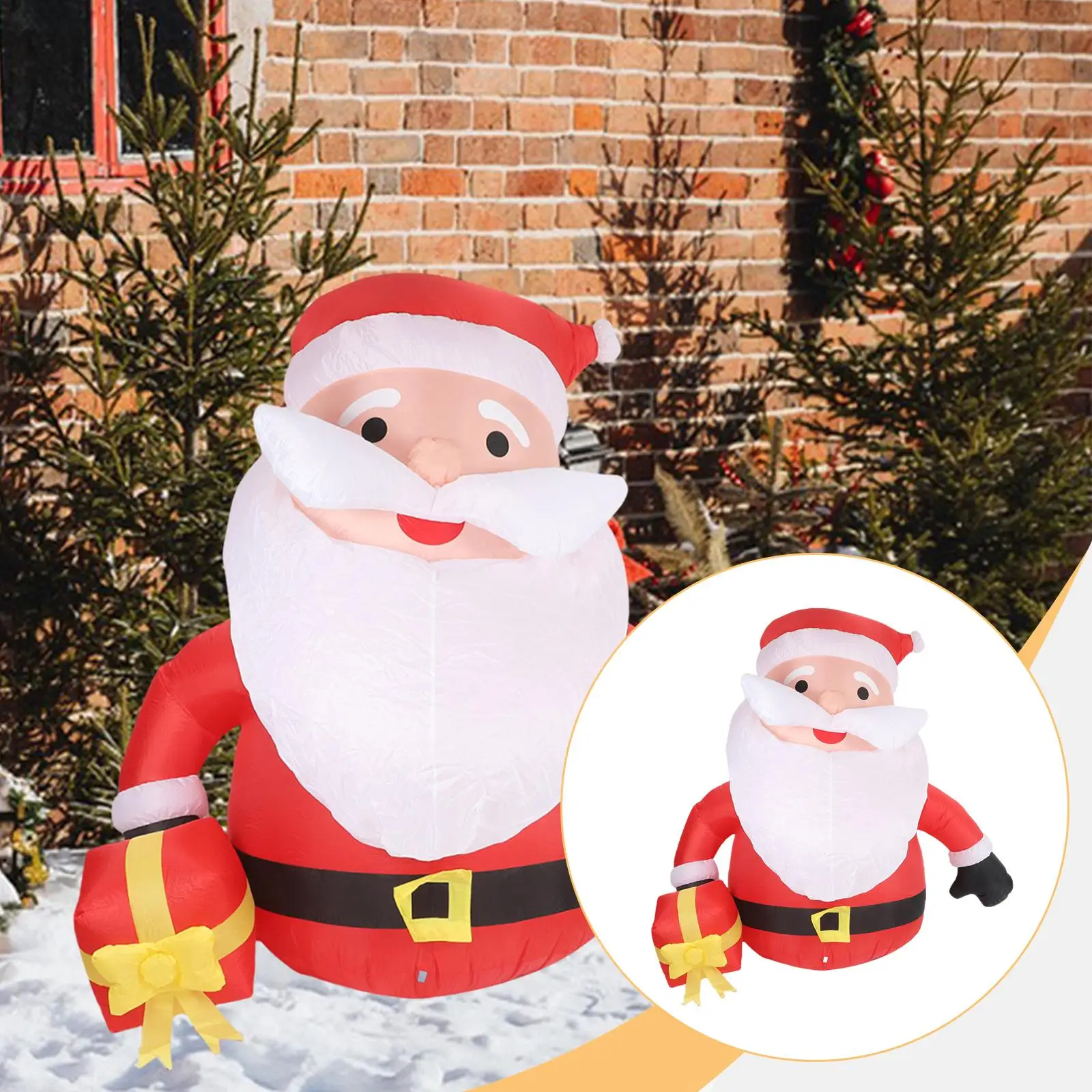 

5,91 фута Рождественский надувной Санта-Клаус вечерние сувениры для украшения дома и улицы аксессуар милый орнамент для сада газон Новый год