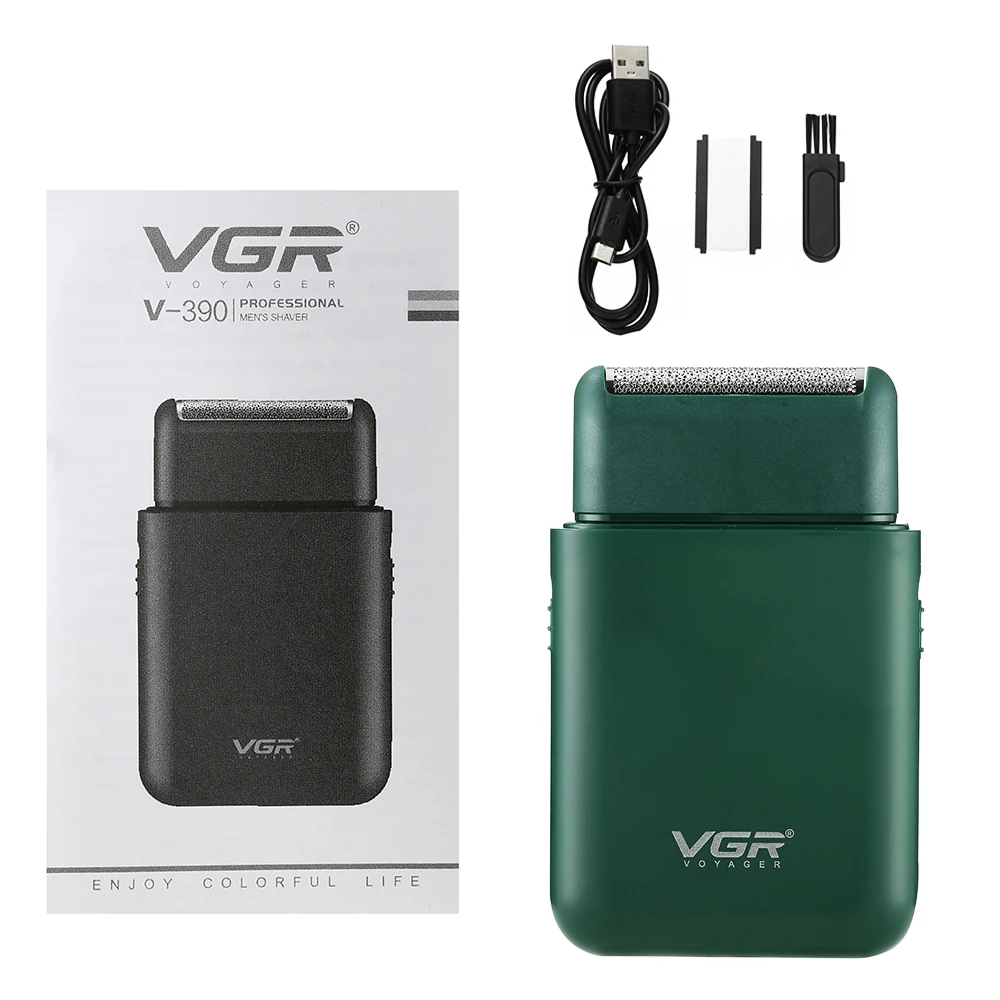 VGR-390 Shaver Electric Razor Portable Shaving Machine Waterproof Beard Trimmer Rechargeable Hair Trimmer Metal Shaver for Men