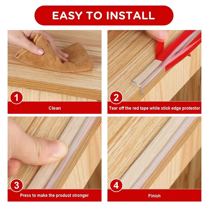 3 metri protezione del bordo del tavolo protezione angolare per mobili striscia autoadesiva trasparente per bambini paraurti morbido a prova di collisione sicurezza del bambino