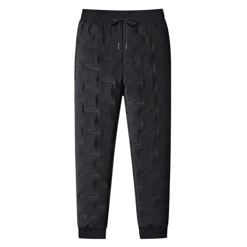

Men's down Cotton Pants Thi Warm Du down Loose plus Size Winter Outerwear Youth Casual Straight Leg Harlan Trousers
