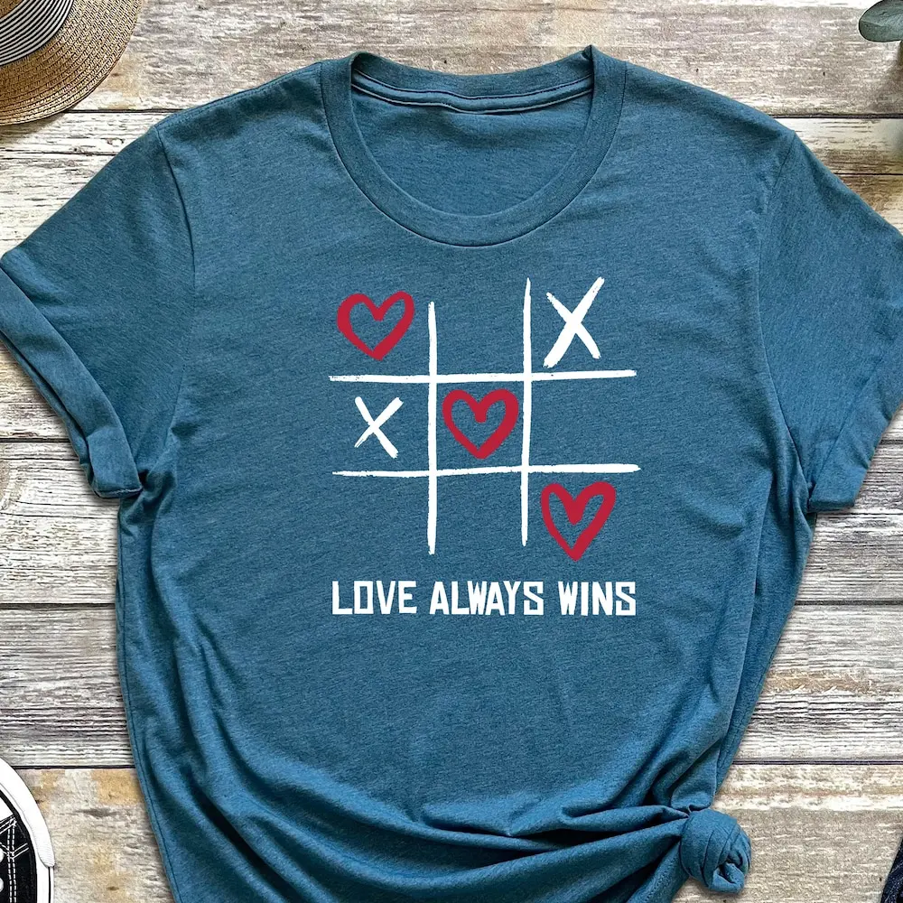 Love Always Wins Xoxo T Shirt Lover For Girlfriend Breakup Makeup