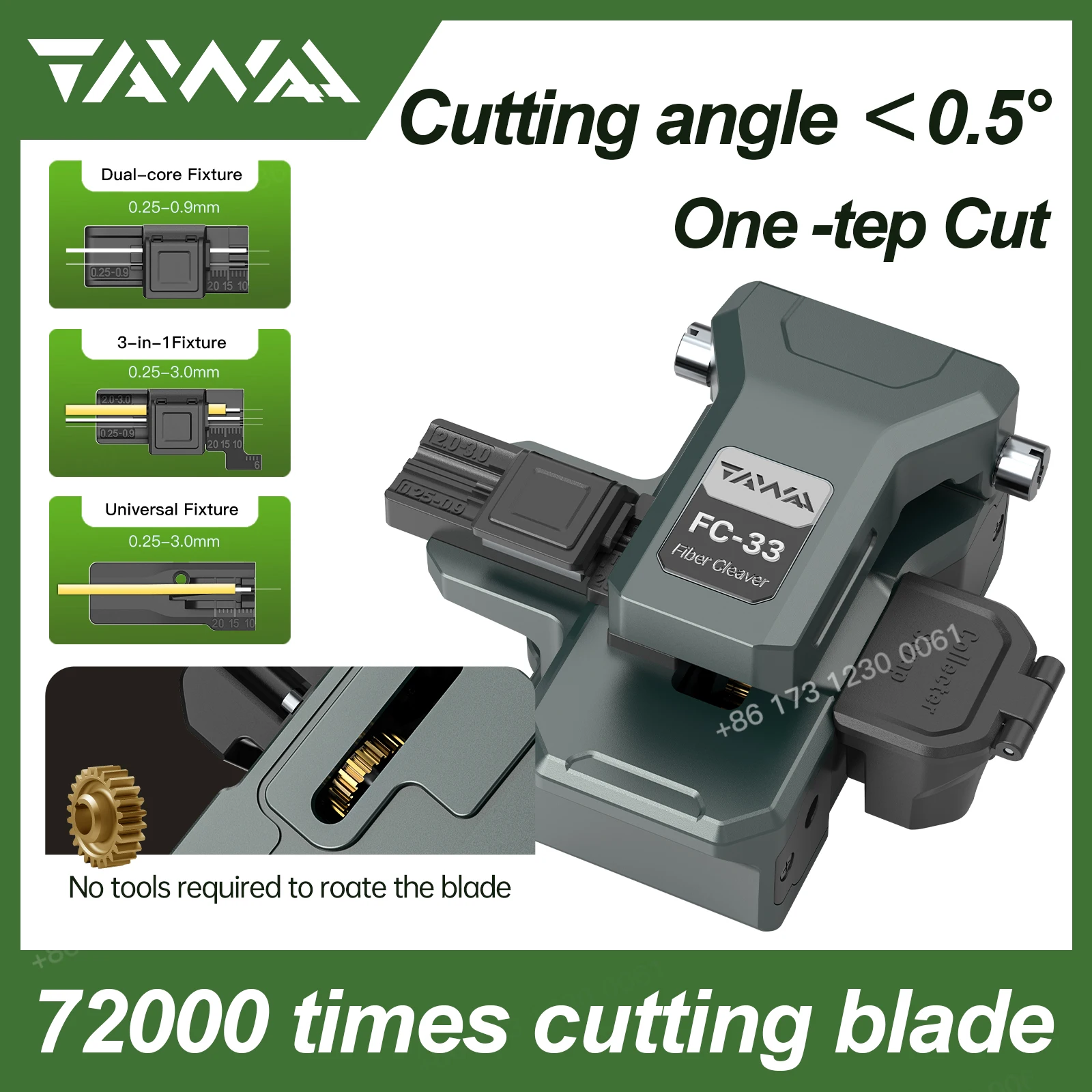 tawaa-fc-33-fiber-optic-cleaver-full-metal-one-step-cutter-with-three-fiber-fixture-72000-high-precision-blade-times