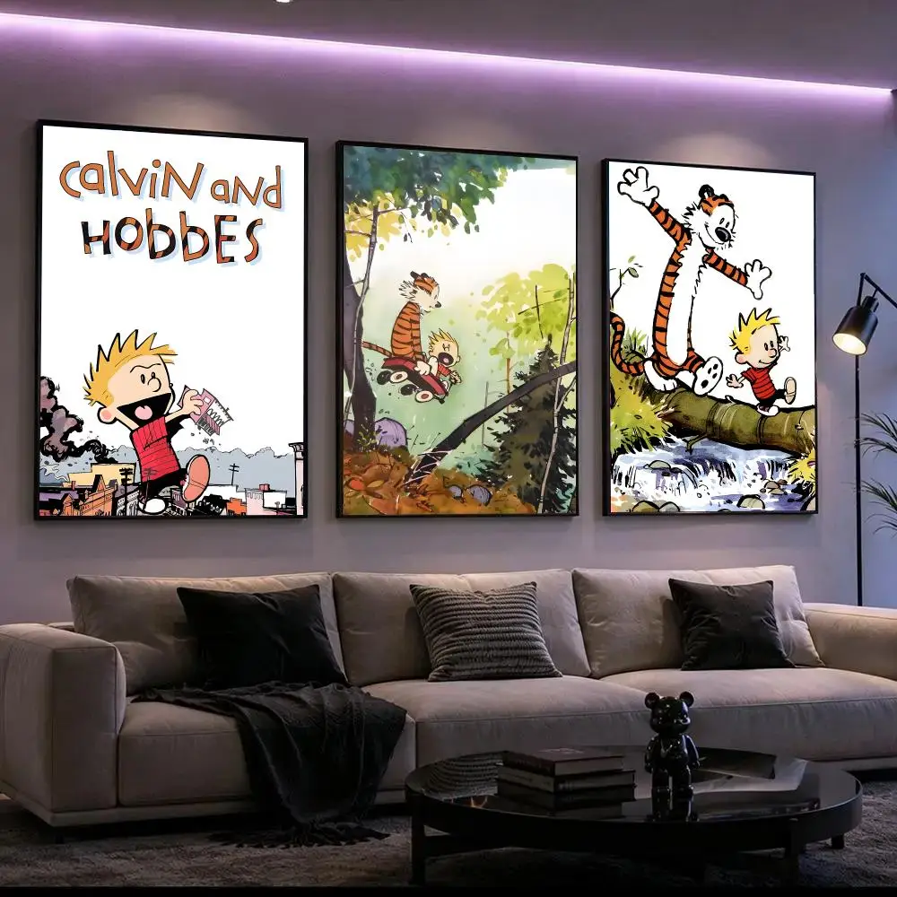 Calvin And Hobbes Poster HD Waterproof Self-Adhesive Wall Art – Multi-Scene Use, Top Gift Pick