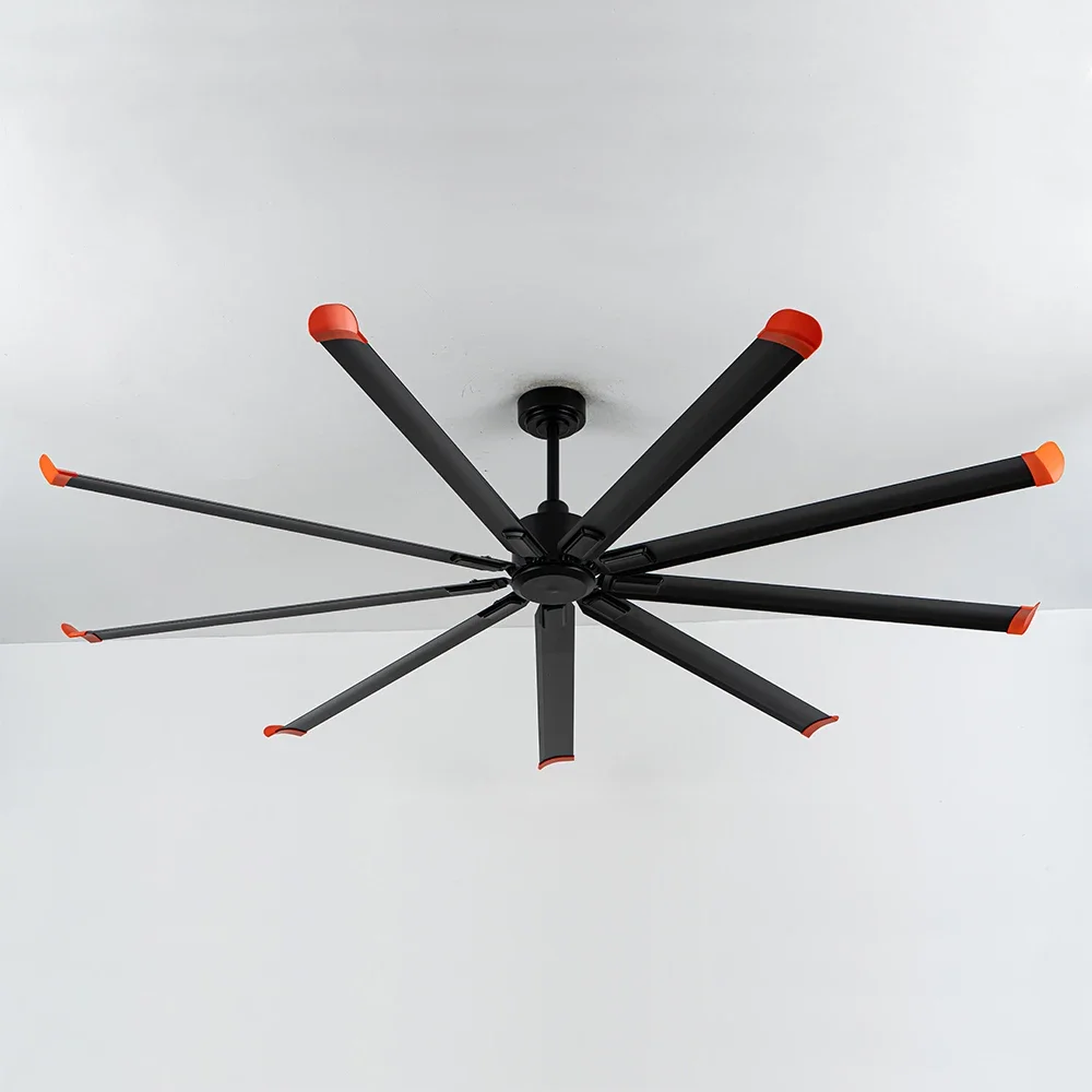 Large ceiling fan, available in a variety of sizes, large aluminum blades, adjustable speed