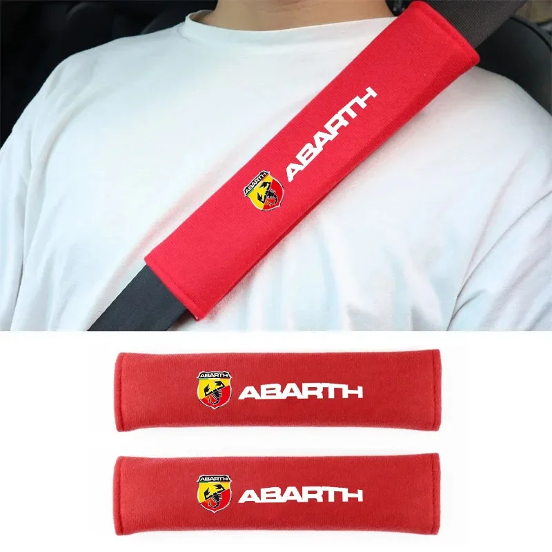 2pcs  Car Seat Belt Shoulder Pad Suitable for Abarth 500 Tipo Punto Ducato Stilo Palio Bravo Interior Protection Accessory