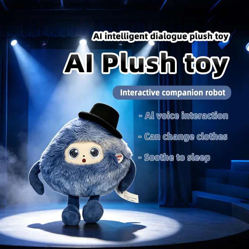 AI intelligent conversation plush robot, crossbody bag style intelligent interactive plush toy, compact and lightweight in size