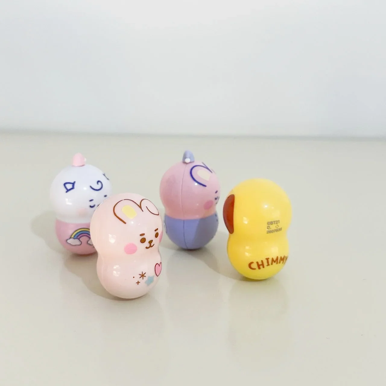 New Line Friends COONUTS  Anime Kawaii Cooky Cute Chimmy Mini Creative Tumbler Toy Desktop Decorations Cartoon Doll Bedroom Gift