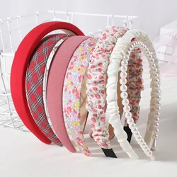 7pcs/Set Fashion Women Cloth Hair Bands Headdress Pearl Headband Girls Hairband Hair Hoop Female Headwear Hair Accessories