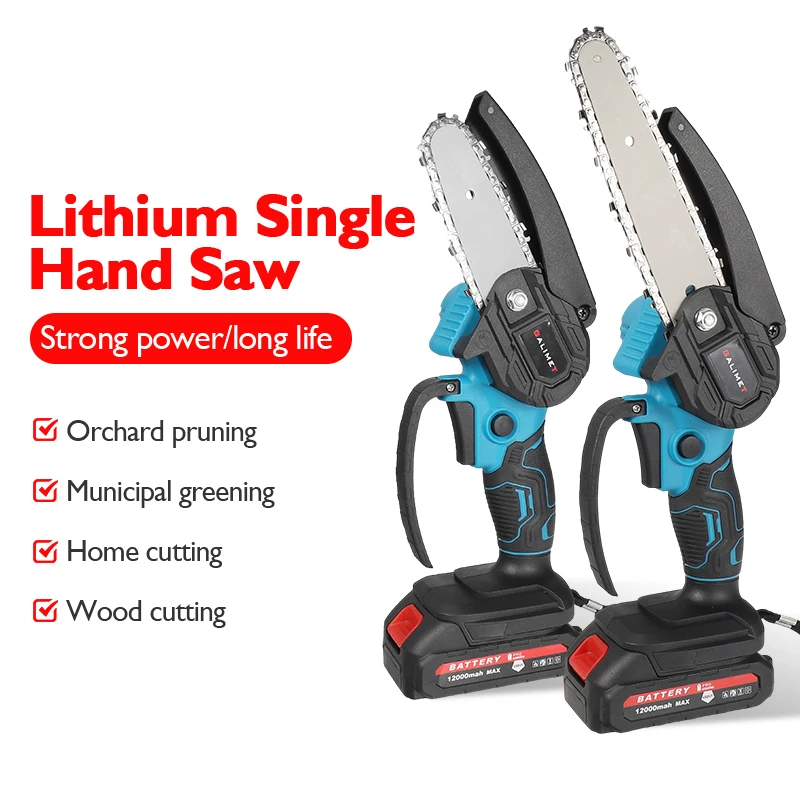 6 Inch Mini Electric Chain Saw Cordless Small Chainsaw Rechargeable Woodworking Tool EU Plug for Makita 21V Battery