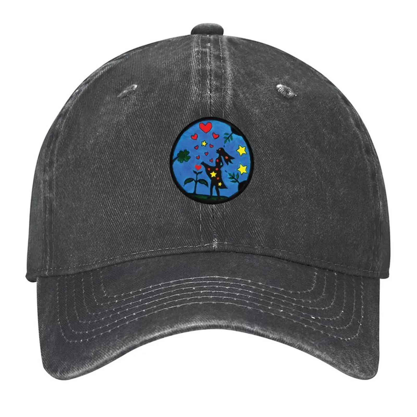 

2026 Blue Bubble Comic: Manifesting Love (3:6B-Cropped) Baseball Cap New In Hat Big Size Hat Black Girl Men's