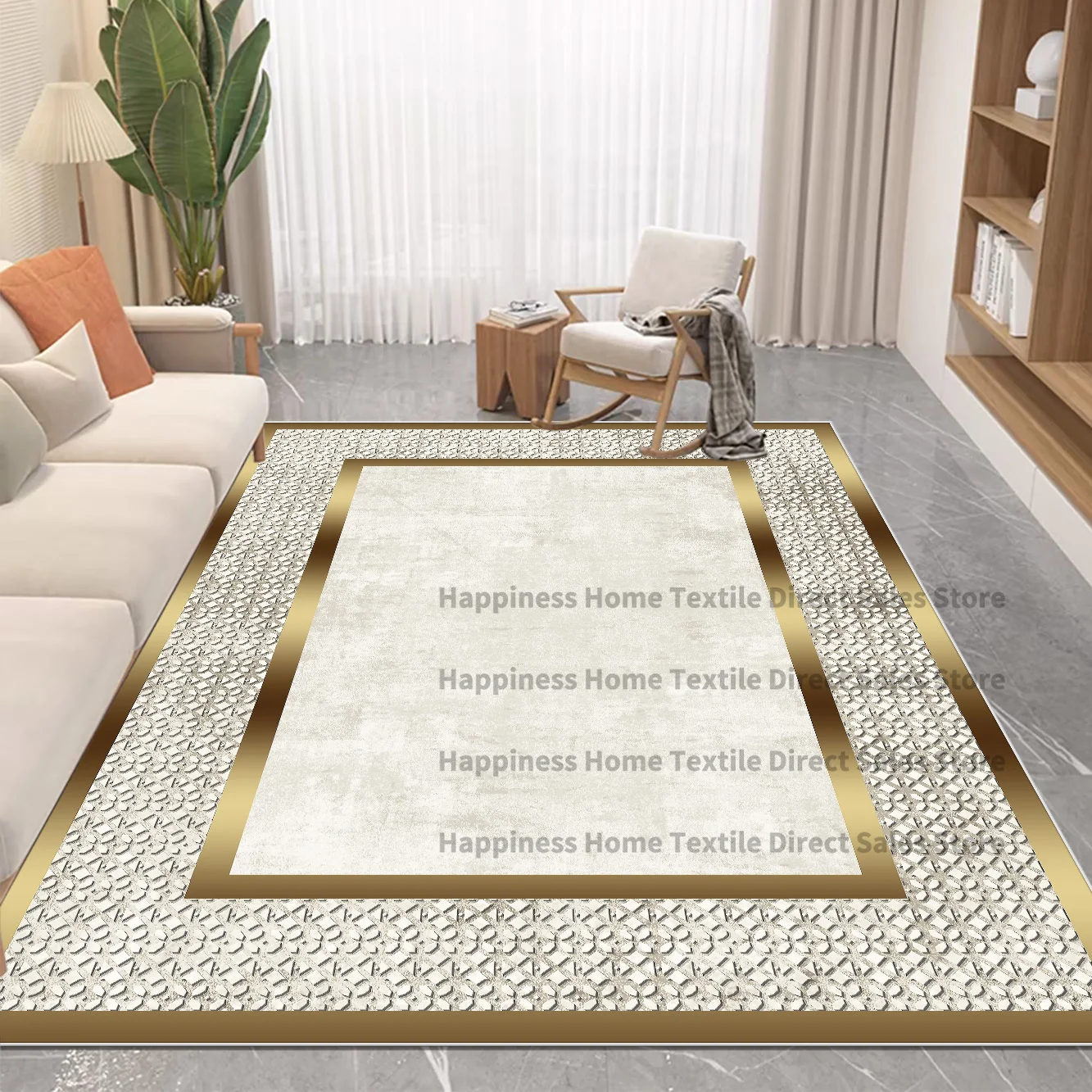 Nordic Luxury Style Carpet in The Living Room Easy Clean Absorbent Soft Mat Antiskid Lounge Decor Rugs Big Size Room Floor Mats