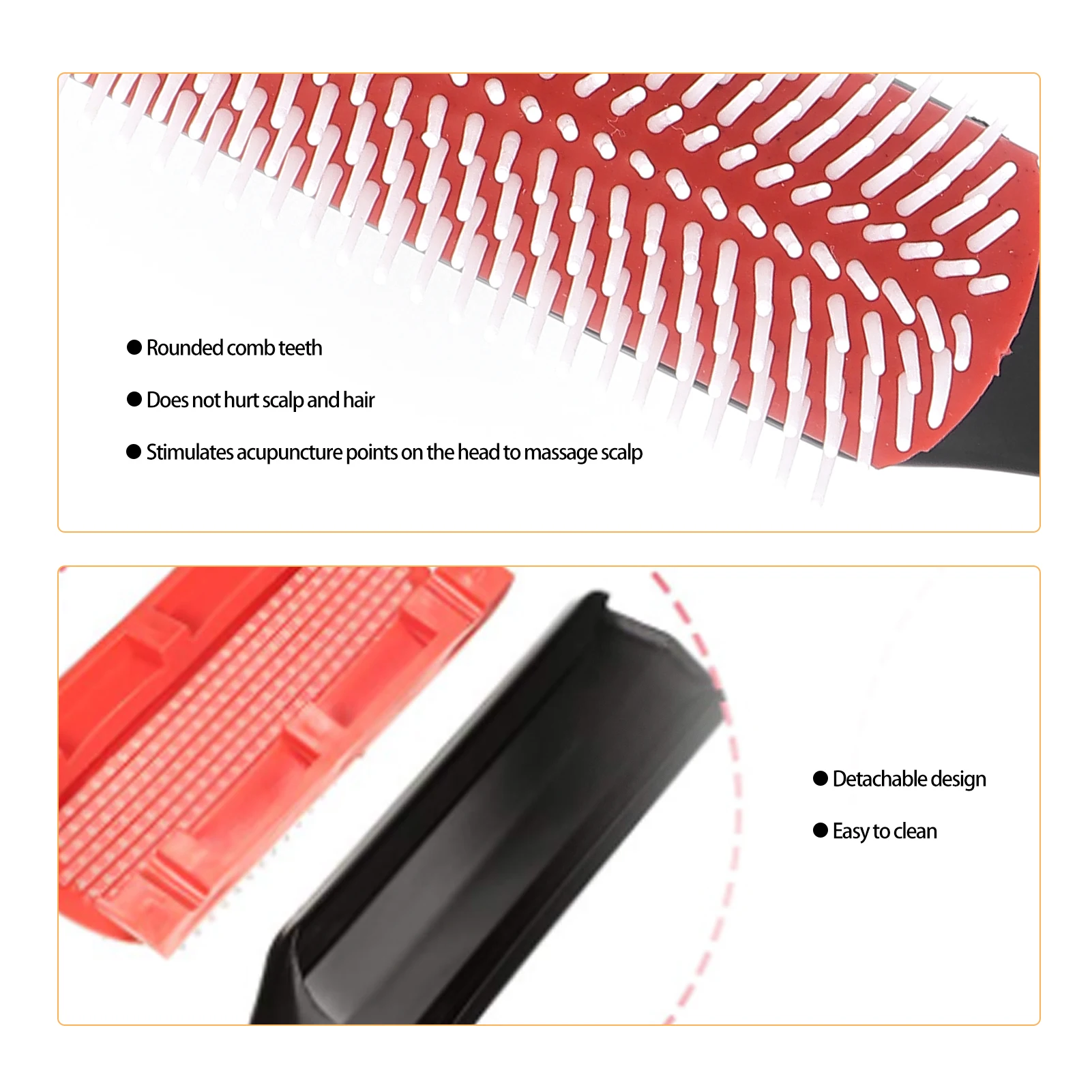 1pc 9-Row Detangling Hair Brush Denman Detangler Hairbrush Scalp Massager Straight Curly Wet Hair Comb