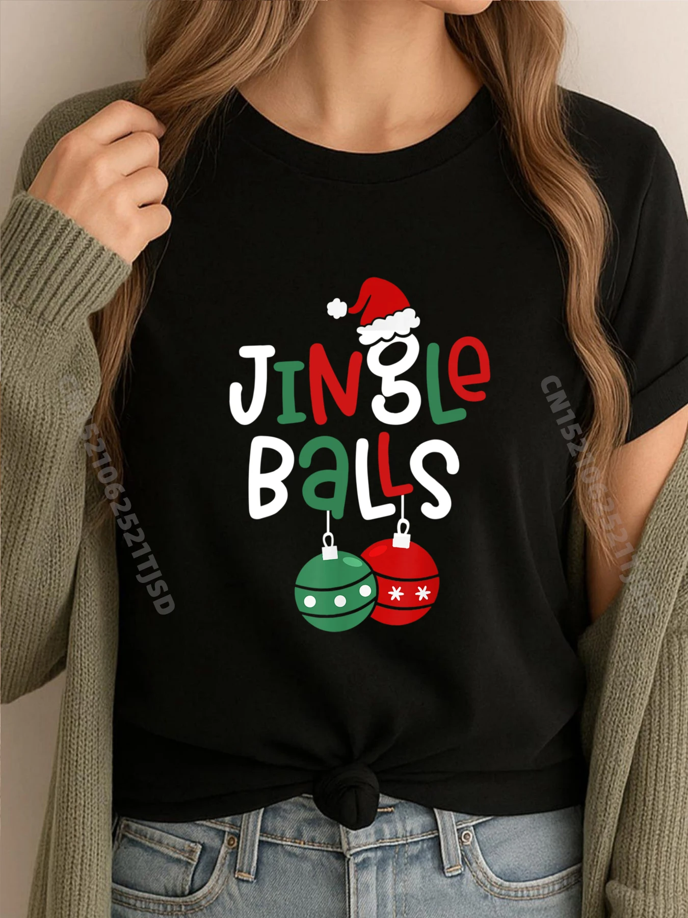

Jingle Balls Мишура Сиськи Пары Рождественские одинаковые пары Мужская корейская модная футболка Женская стираная Harajuku