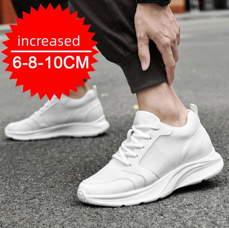 Sommerliche Sneaker mit Absatz für Herren – Schuhe mit integrierter Erhöhung, 8 cm hohe Einlegesohlen, versteckter Absatz, Sportschuhe mit Innensohle zur Erhöhung der Körpergröße_voghion.com