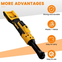 Extended Electric Ratchet Wrench Cordless Driver 3/8Inch Impact Removal Screw Nut Power Tool  For Dewalt 18V 20V Battery