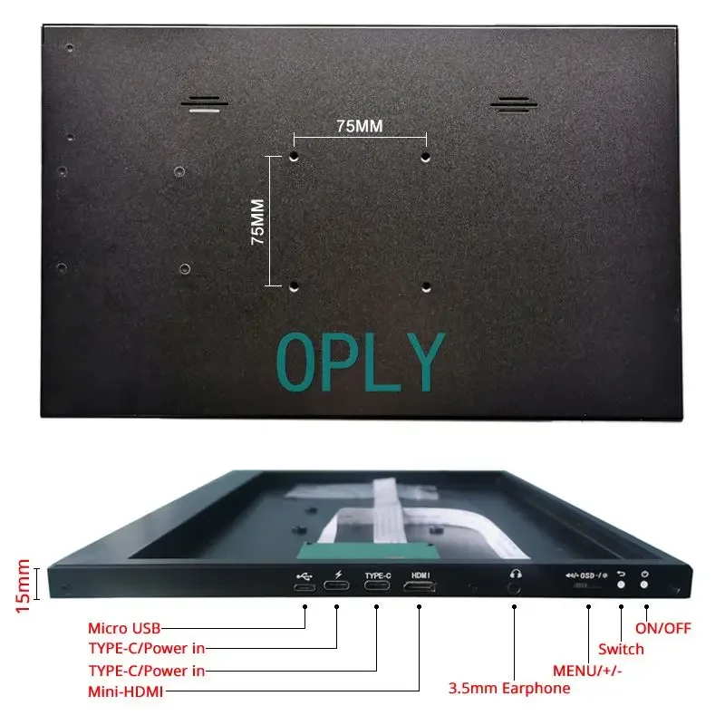 Fit B133HAN02 B133HTN01 Modified Kit Metal Case+Driver Controller Board 1920*1080 USB Micro HDMI-Mini 30 Pin EDP 2 TYPE-C 13.3