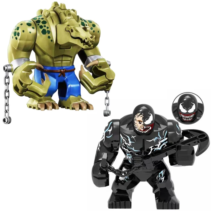 Big Size Killer Crocodile DC Marvel Batman Large Anti Venom Riot Villain Block Avengers Figure Boy Toy