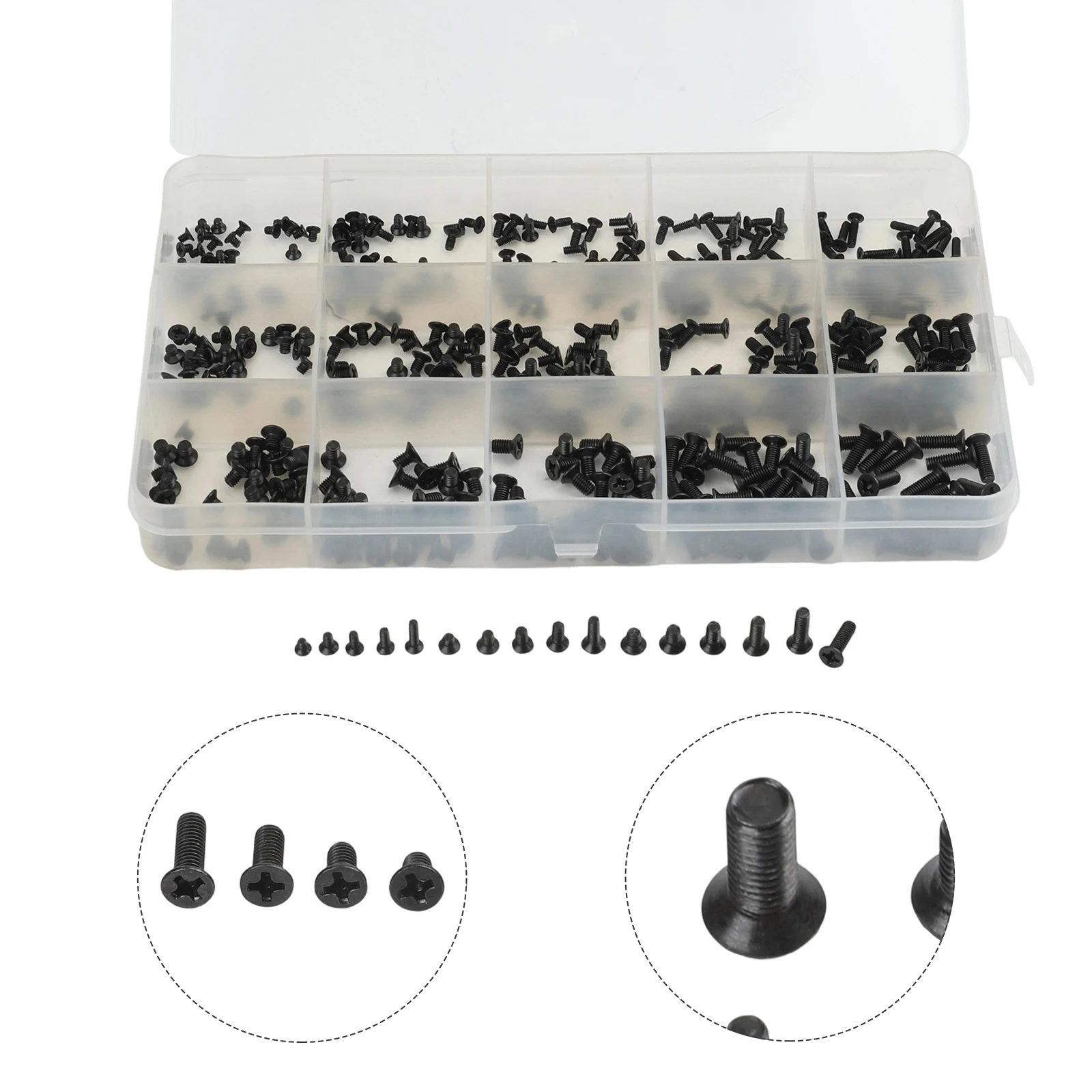 Computer Repair Countersunk Screws Cross Head Screws Black Carbon Steel Countersunk Head Grade 4.8 Gb819 Compliant For Computer