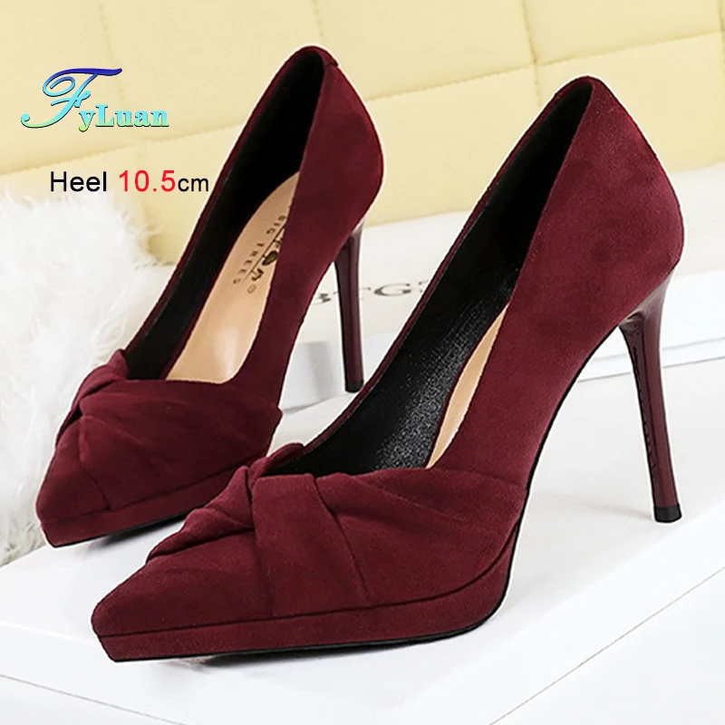 

Лето 2024, элегантные женские туфли-лодочки, замшевые пикантные туфли-лодочки на платформе с морщинами и бантом, туфли-лодочки на платформе с острым тонким каблуком и прямым ремешком