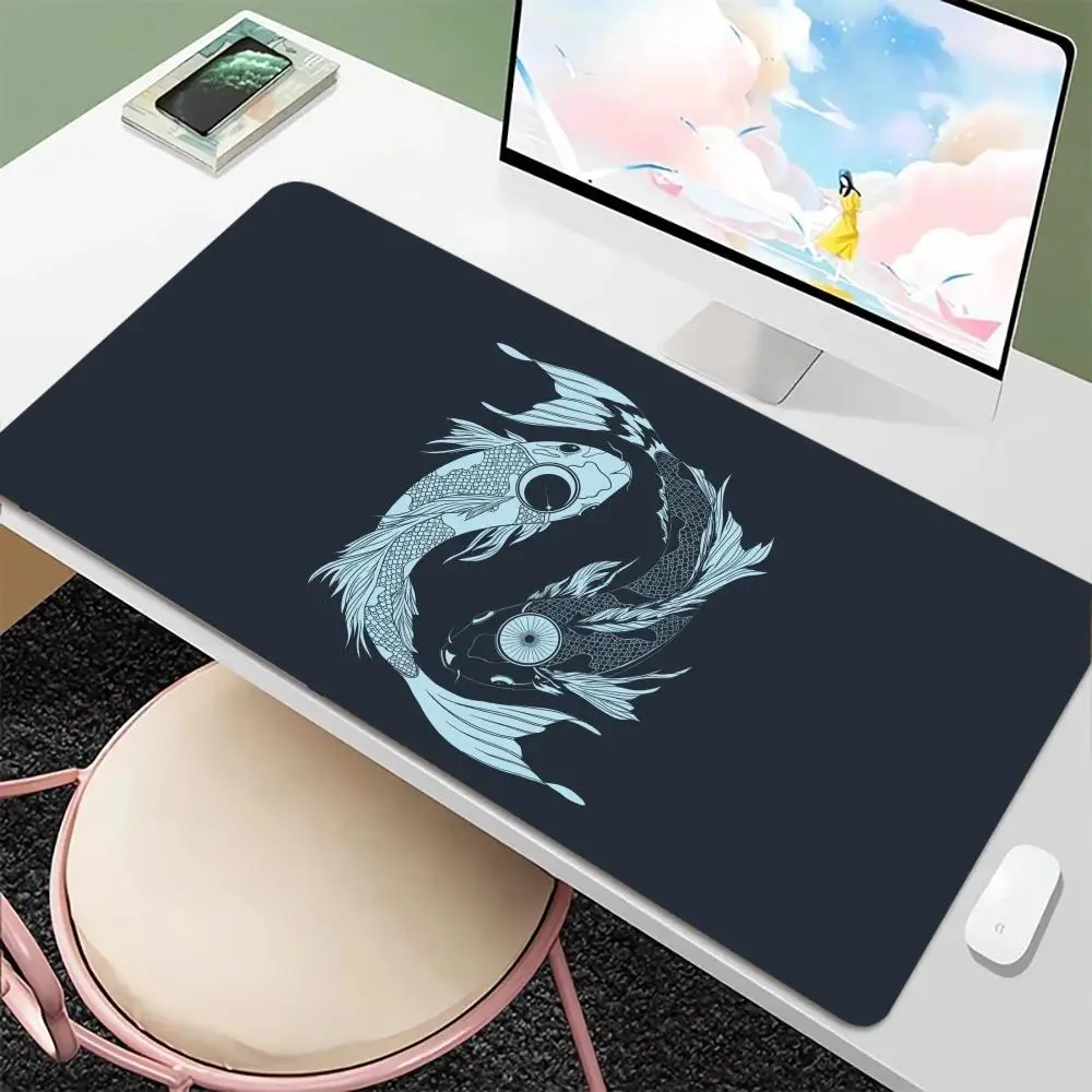 

Yin-Yang Koi XXL Large Mouse Pad Japanese-Style Gaming & Office Keyboard Mouse Pad Black & White Mouse Pad Suitable for Laptops