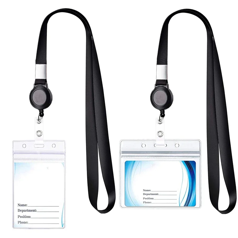 

Neck Strap Name Badge Holder Transparent Exhibition ID Emoloyees Staff Work Card with Lanyard Neck Strap for Students Nurses