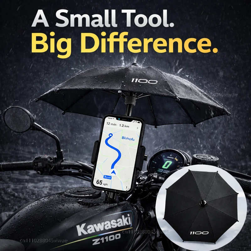

For Kawasaki Z1100 Motorcycle Phone Umbrella Holder Waterproof Sunshade Anti Glare Rainproof Handlebar GPS Mount