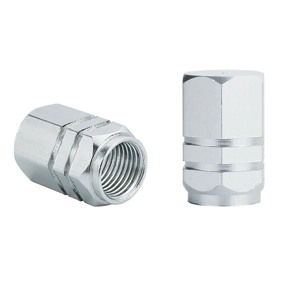 4Pcs Car Tire Valve Stems Cap Knurling Style Tire Valve Cap Aluminum Tire Wheel Stem Air Valve Cap Car Universal Accessories