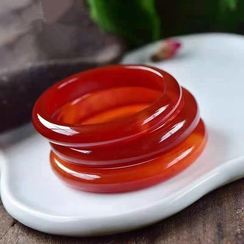 

Natural Ice-transparent Red Agate Bracelet, Women's Ethnic Jade Bracelet