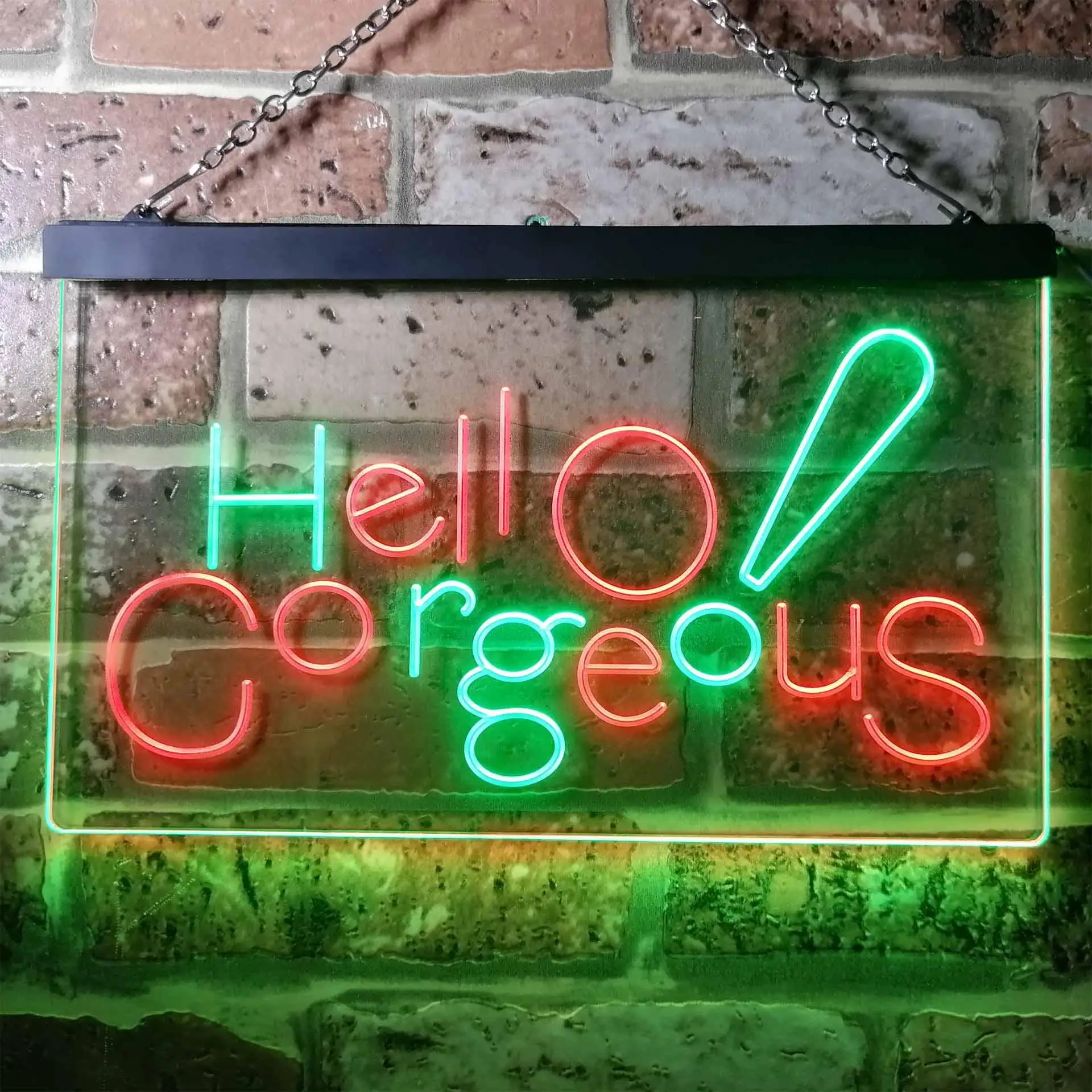 

Hello Gorgeous! Dual Color Led Neon Sign st6-i3181