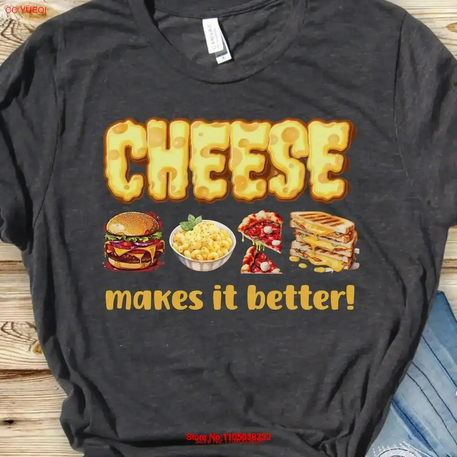 Cheese shirt Lover T Maker I Love Pizza Macaroni Cheeseburger Grilled vintage Washed Top For Everyday Wear fashion Versatile
