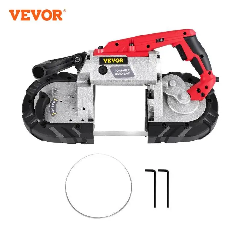 

VEVOR Portable BandSaw 5Inch Cutting Capacity Cordless Variable Speed 10Amp Motor Deep Cut Bandsaw for Metal Wood Pipes Rebar