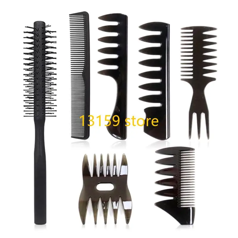 

270A 7Pcs Styling Hair Comb Set Salon Barber Hairstylist Comb Professional Hair Brush