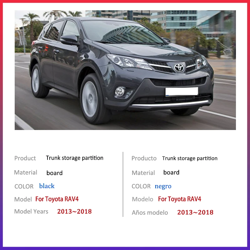 For Toyota RAV4 XA40 2013~2018 2015 Car Thickening Trunk Storage Partition Multifunction Storage Box Auto Interior Accessories