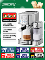 Cafelffe 3in1 Automatic Coffee machine cafeteria Cappuccino Latte Espresso maker Fully Automatic Milk Froth Stainless Steels
