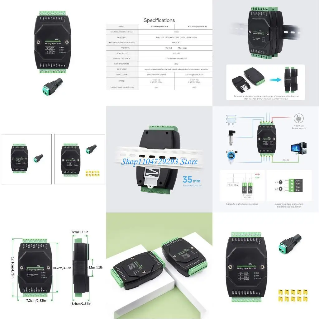 

Y2GD 8-канальный аналоговый модуль сбора данных промышленного класса поддерживает сбор данных по напряжению и току, 12 бит, 1