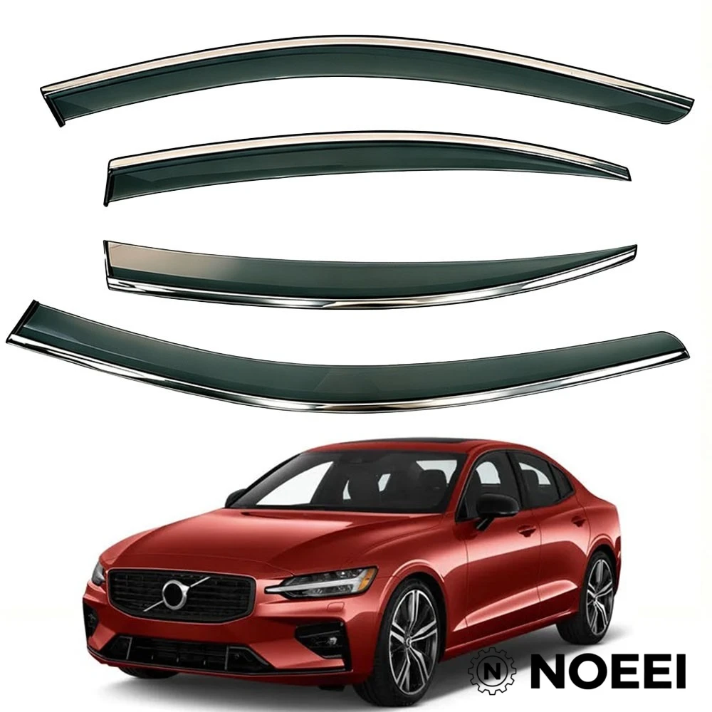 NOEEI Wind Deflectors In Channel For Volvo V60 2019-up 4-Pcs Sun Visors Rain Guard