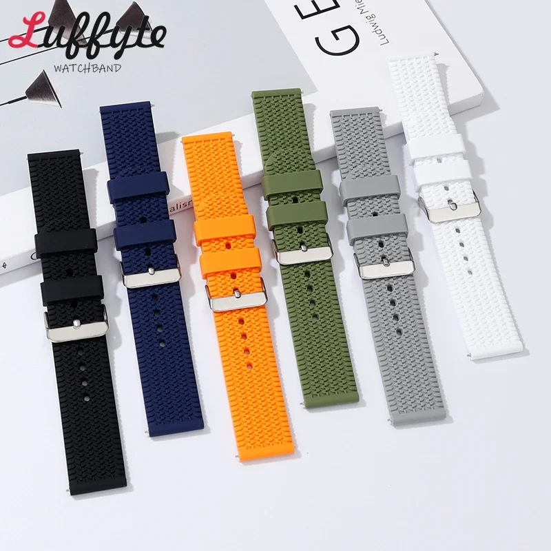 18mm 20mm 22mm 24mm Quick Release Silicone Strap Rubber Watch Strap Watchband Waterproof Bracelets Black Brown Gray Green