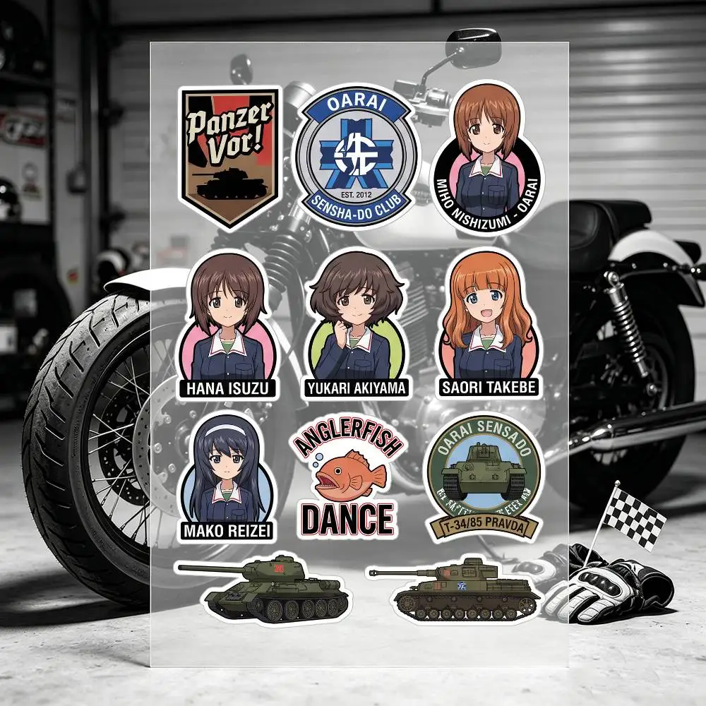 Anime Girls Und Panzer Motorcycle Stickers Car Body Vinyl Stickers Laptop Wall Decals Car Modification Accessories view 4