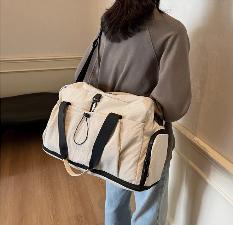 

Женские дорожные сумки большой вместимости, нейлоновая независимая сумка для обуви, дорожная сумка, водонепроницаемая водонепроницаемая сумка для женщин, сумка для фитнеса и йоги