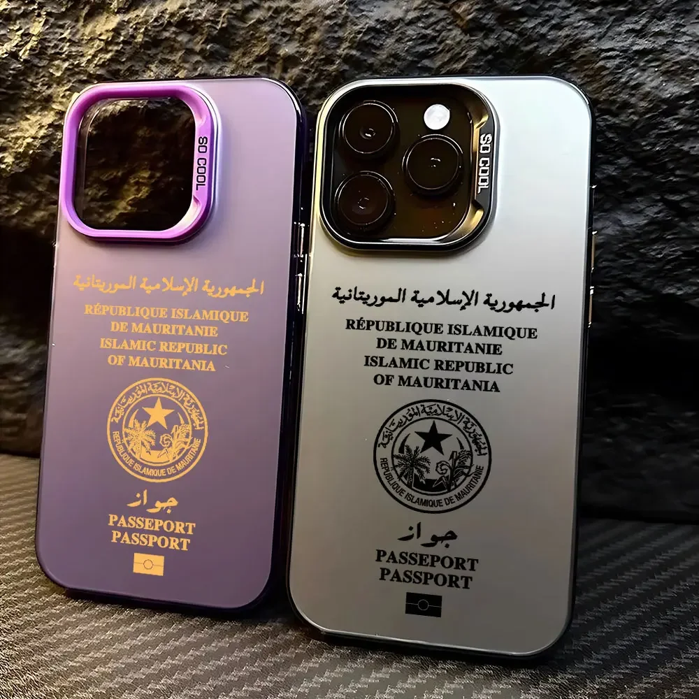 Mauritania Passport Phone Case For iPhone 16 15 14 13 12 11 Pro Max X XR XSMAX 8 7 Plus Candy Matte Shockproof Back Cover