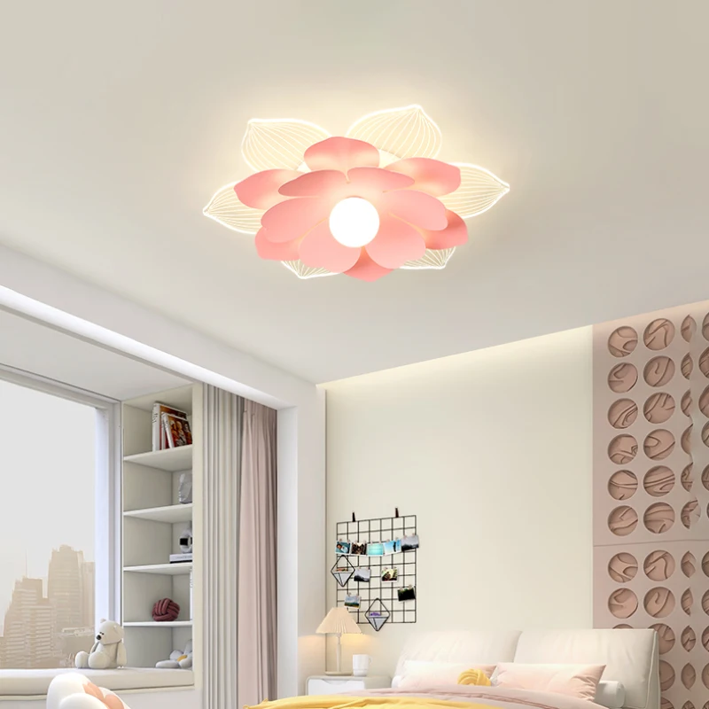 

New Style Petal Flowers Ceiling Lamps LED Modern Minimalist Home Decor Bedroom Aisle Ceiling Lights Children's Room Bedside Lamp